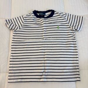 Polo by Ralph Lauren Navy and White Striped Tee Sz 4